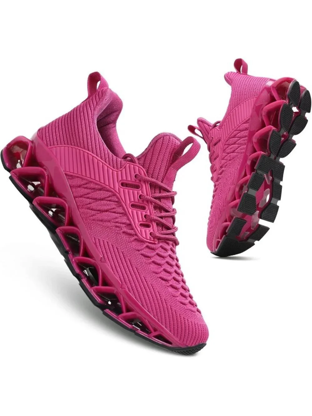 Womens Bright Purple Blade Mesh Comfort Non Slip Athletic Slip on Sneaker Shoes